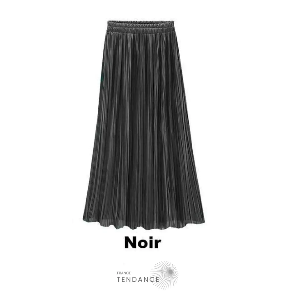 Longue Jupe Plissée Métallique | France-Tendance