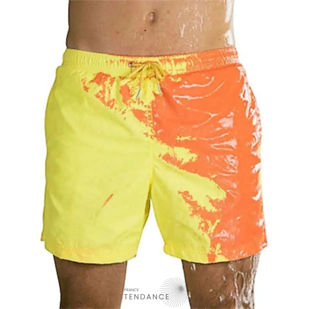 Magic-Short | Le Short De Bain Multicolor N°1 Tendance 2023 Jaune/Orange / S