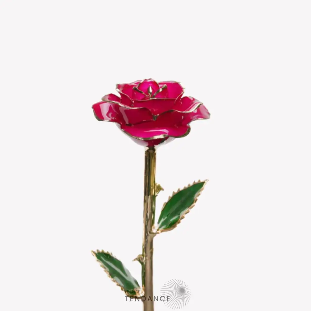 Rose éternelle En Or Fuchsia | France-Tendance