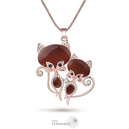 Pendentif émaillé Duo De Chats | France-Tendance