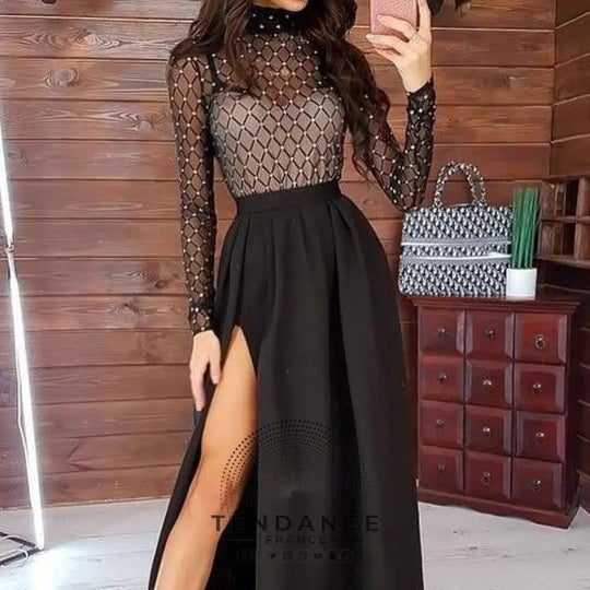 Robe De Soirée Noire élégante | France-Tendance