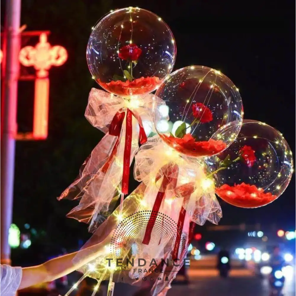 Rose éternelle En Bulle D’amour Lumineuse | France-Tendance